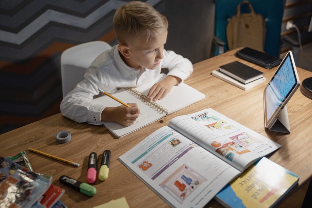 boy writing